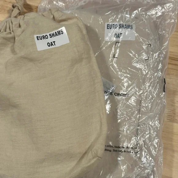 NWOT QUINCE Set Of 2 European Linen Euro Shams Oat 5070 - Picture 7 of 9